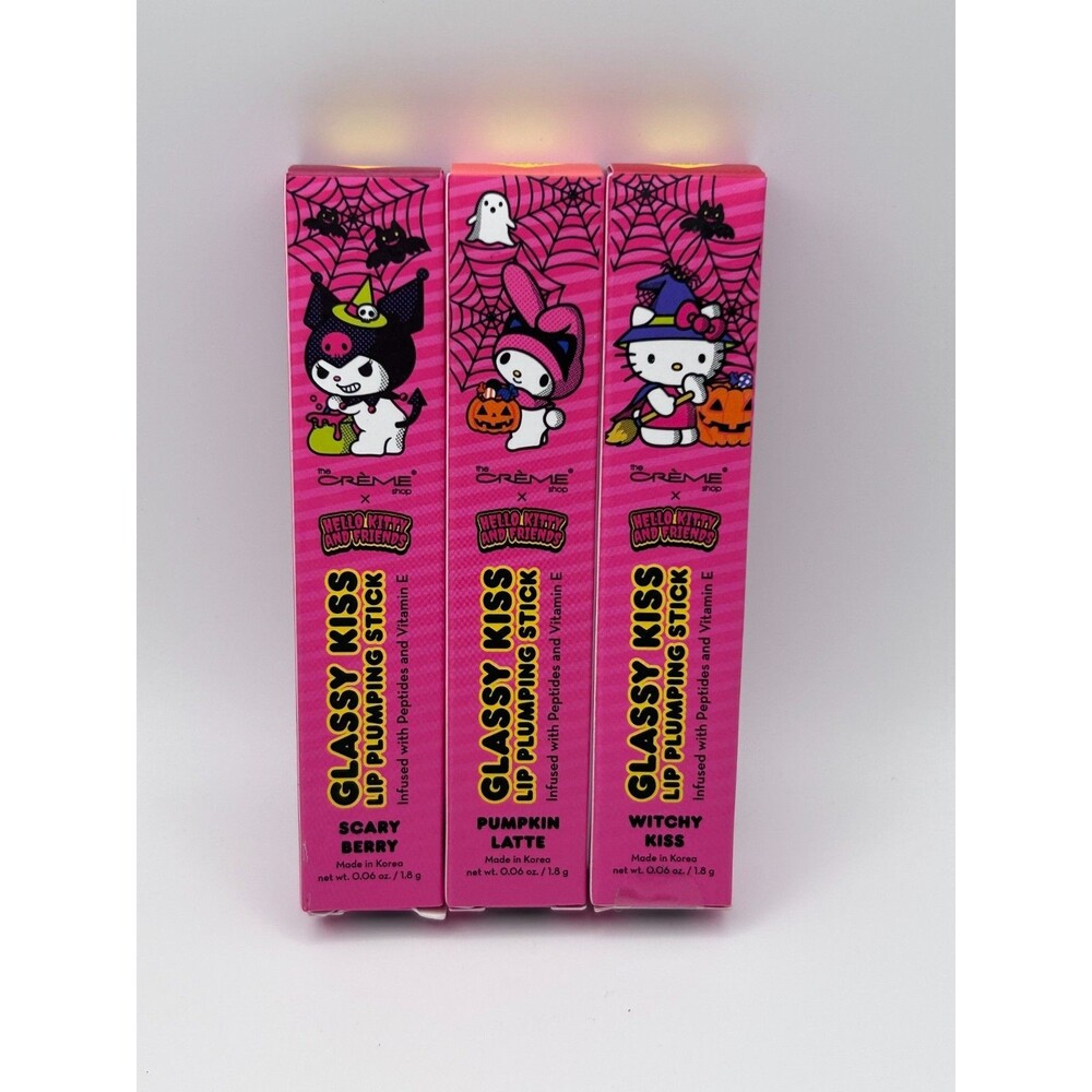 The Crème Shop x Hello Kitty Lip Plumping Stick Set 3 pack Kuromi Melody Sanrio